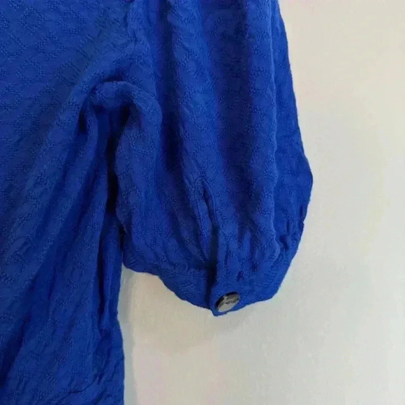 Blue Quilted Crop Top - Maeve by Anthropologie - Size 10 - Picture 9 of 11